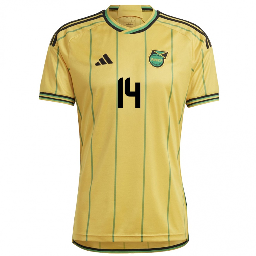 Kids Football Jamaica Siobhan Wilson #14 Yellow Home Jersey 24-26 T-Shirt