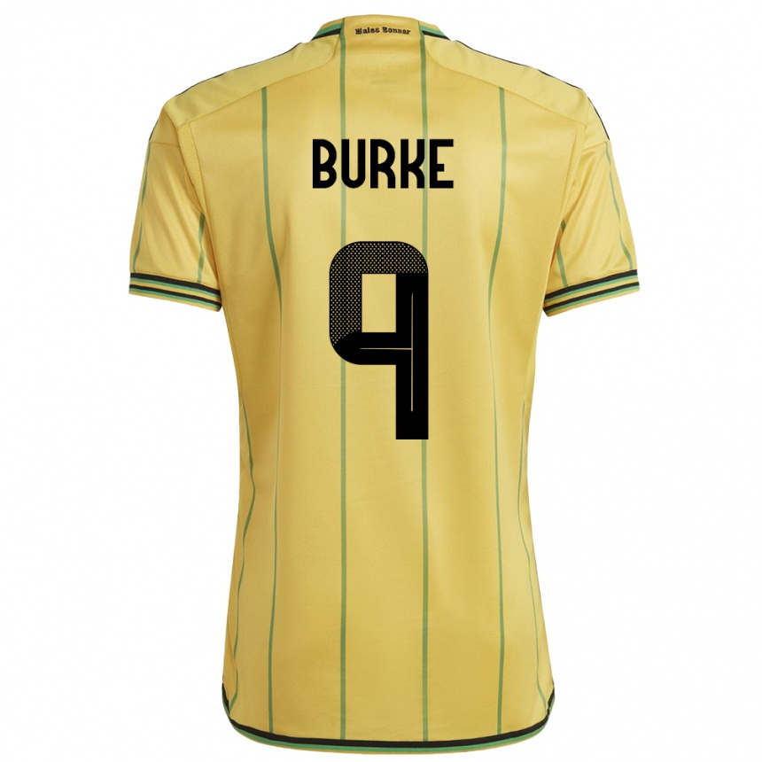 Kids Football Jamaica Cory Burke #9 Yellow Home Jersey 24-26 T-Shirt