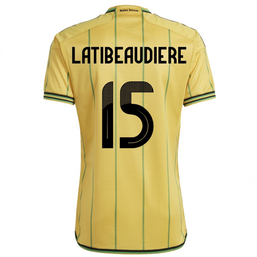 Kids Football Jamaica Joel Latibeaudiere #15 Yellow Home Jersey 24-26 T-Shirt