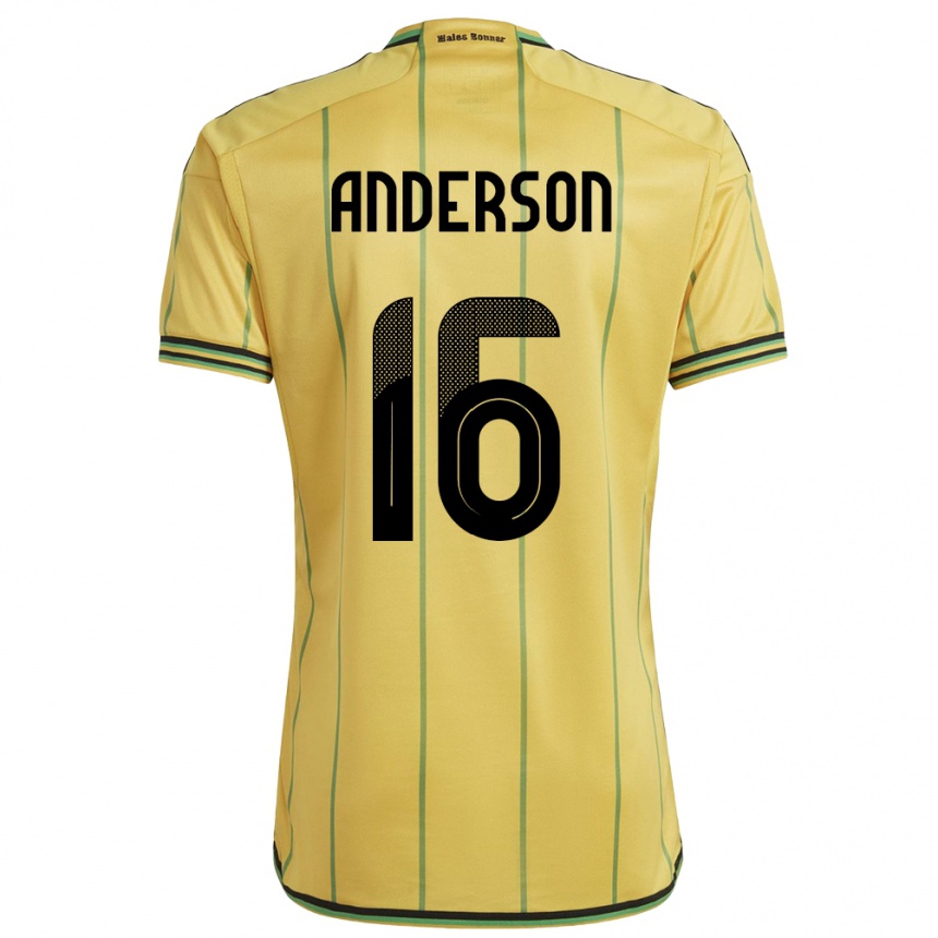 Kids Football Jamaica Karoy Anderson #16 Yellow Home Jersey 24-26 T-Shirt