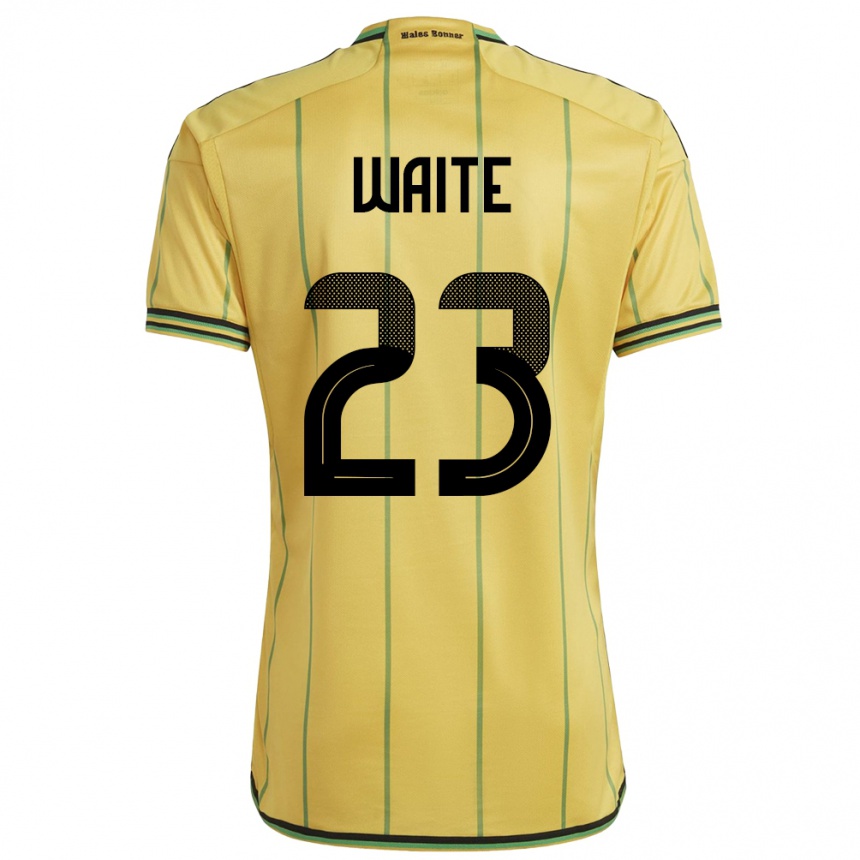 Kids Football Jamaica Jahmali Waite #23 Yellow Home Jersey 24-26 T-Shirt