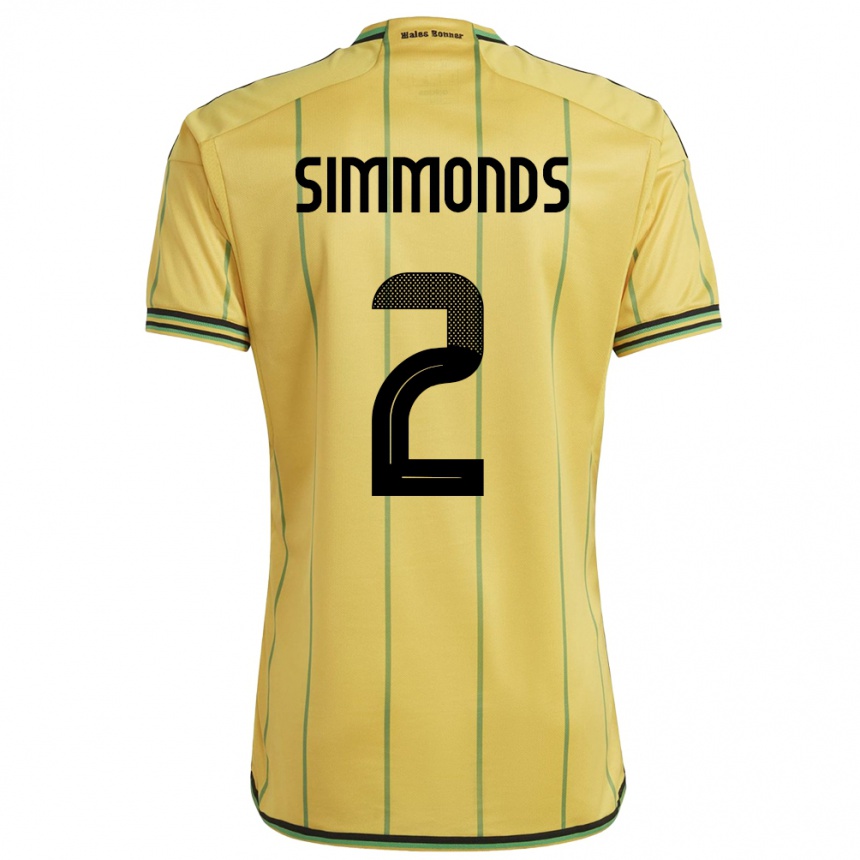 Kids Football Jamaica Nicholas Simmonds #2 Yellow Home Jersey 24-26 T-Shirt