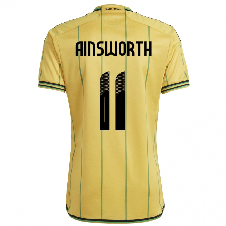 Kids Football Jamaica Christopher Ainsworth #11 Yellow Home Jersey 24-26 T-Shirt