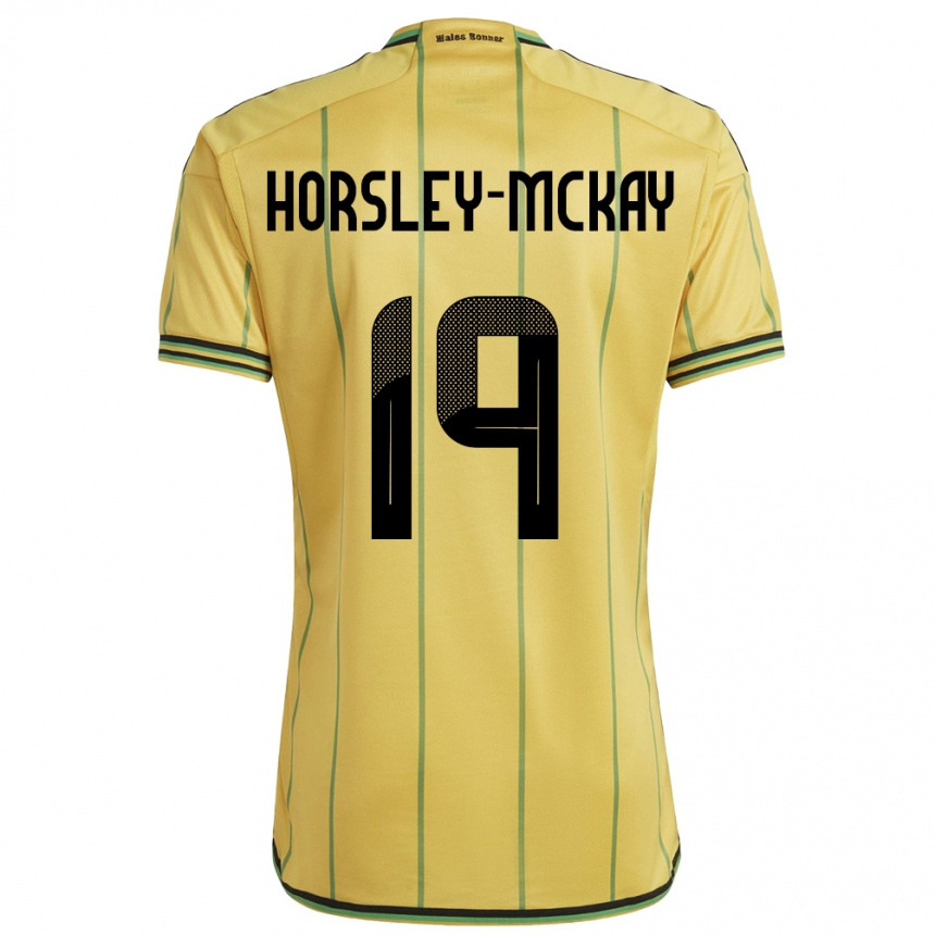 Kids Football Jamaica Kyron Horsley-Mckay #19 Yellow Home Jersey 24-26 T-Shirt