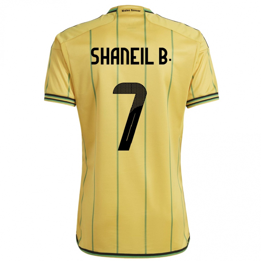 Kids Football Jamaica Shaneil Buckley #7 Yellow Home Jersey 24-26 T-Shirt