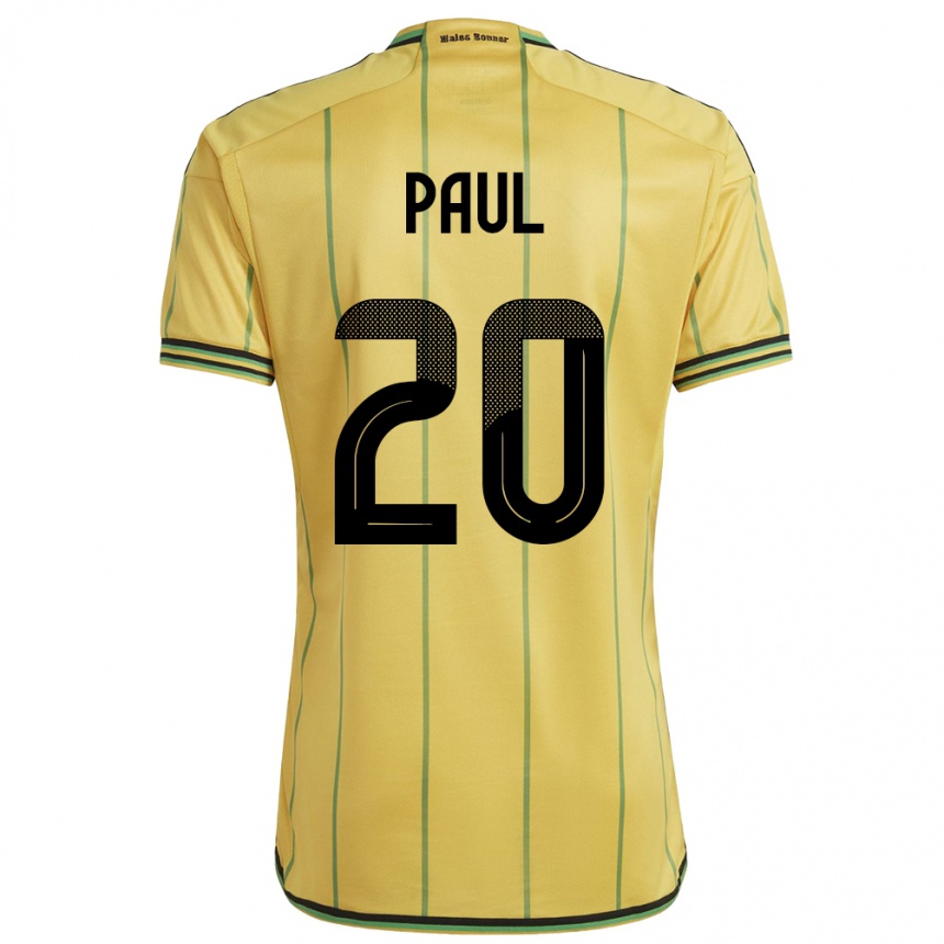 Kids Football Jamaica Lachante Paul #20 Yellow Home Jersey 24-26 T-Shirt