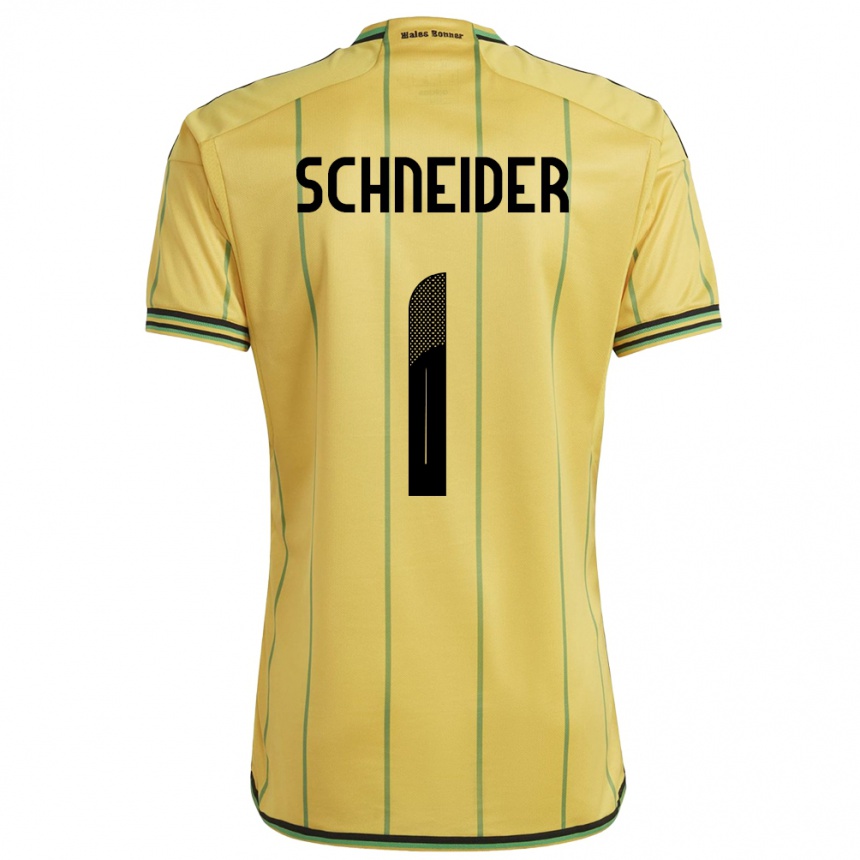 Kids Football Jamaica Sydney Schneider #1 Yellow Home Jersey 24-26 T-Shirt