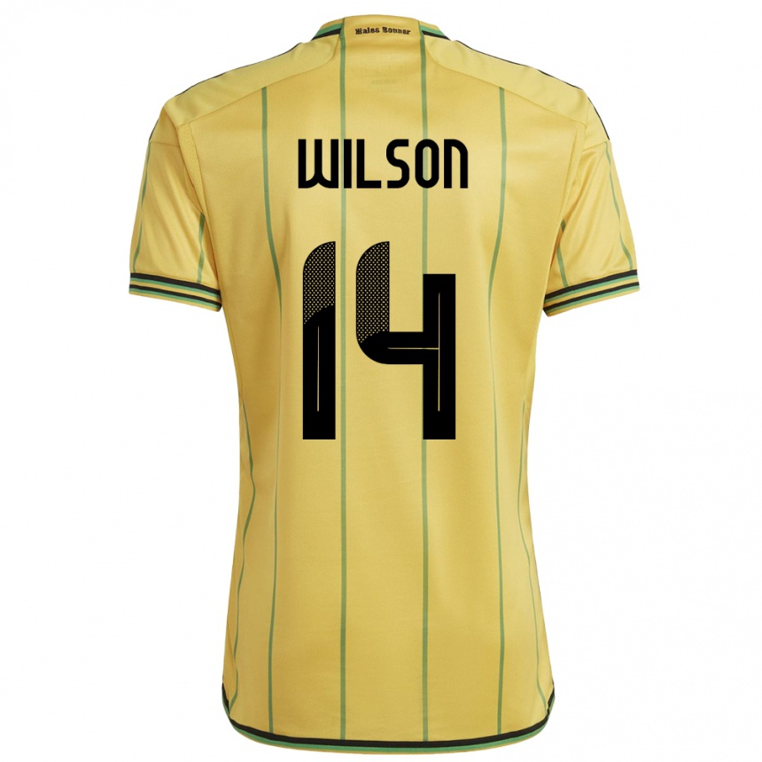 Kids Football Jamaica Siobhan Wilson #14 Yellow Home Jersey 24-26 T-Shirt