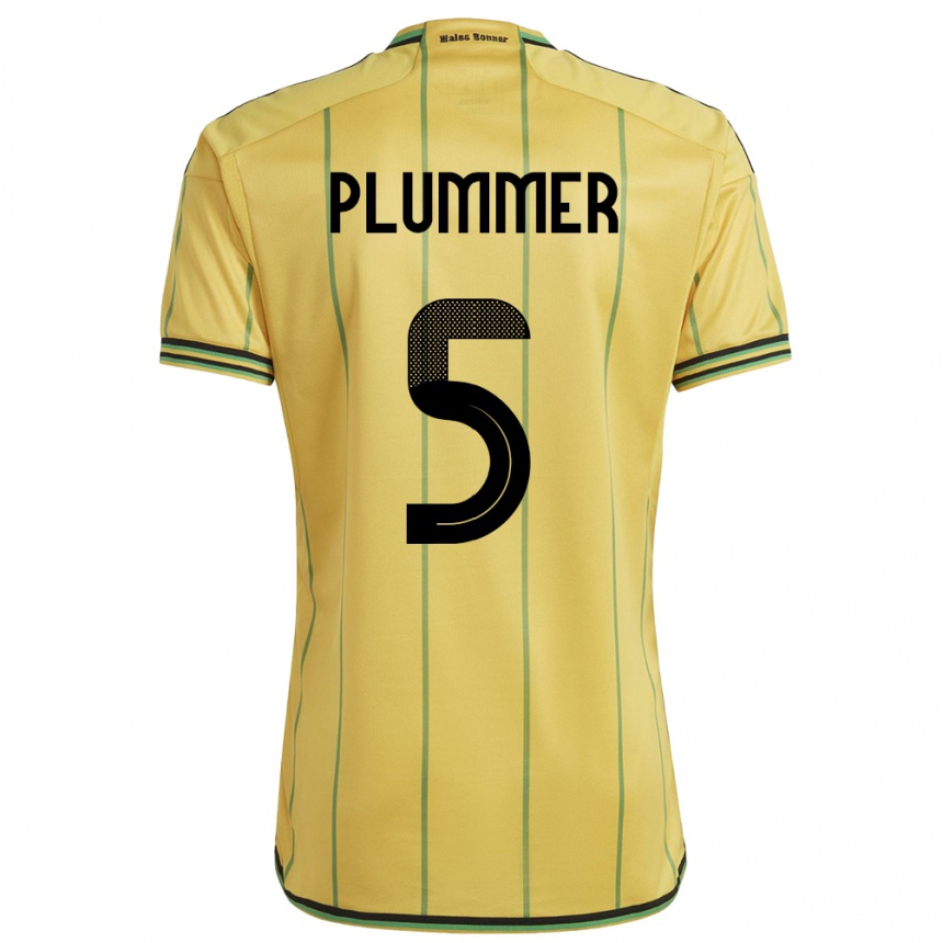 Kids Football Jamaica Konya Plummer #5 Yellow Home Jersey 24-26 T-Shirt