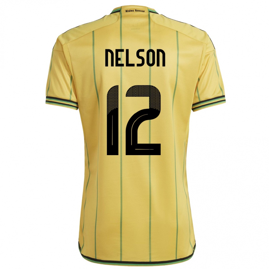 Kids Football Jamaica Tyiesha Nelson #12 Yellow Home Jersey 24-26 T-Shirt