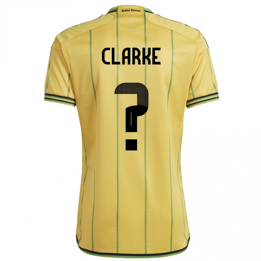 Kids Football Jamaica Sydoney Clarke #0 Yellow Home Jersey 24-26 T-Shirt