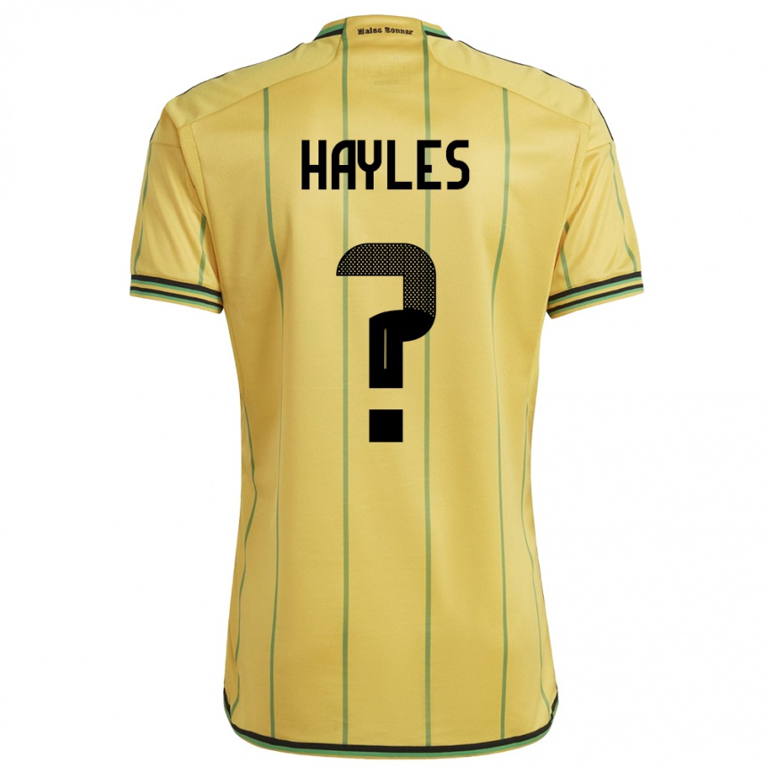 Kids Football Jamaica Shania Hayles #0 Yellow Home Jersey 24-26 T-Shirt