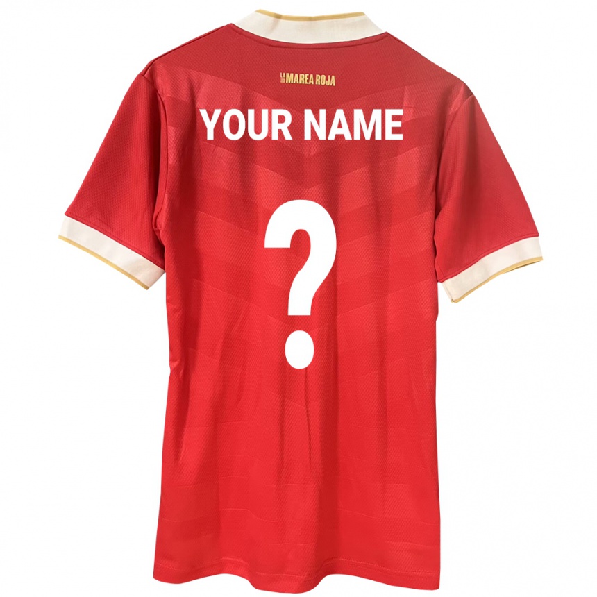 Kids Football Panama Your Name #0 Red Home Jersey 24-26 T-Shirt
