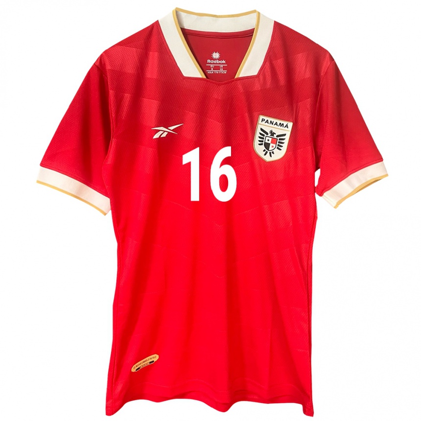 Kids Football Panama Rebeca Espinosa #16 Red Home Jersey 24-26 T-Shirt