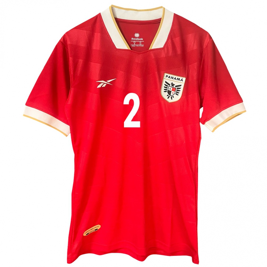 Kids Football Panama Hilary Jaén #2 Red Home Jersey 24-26 T-Shirt