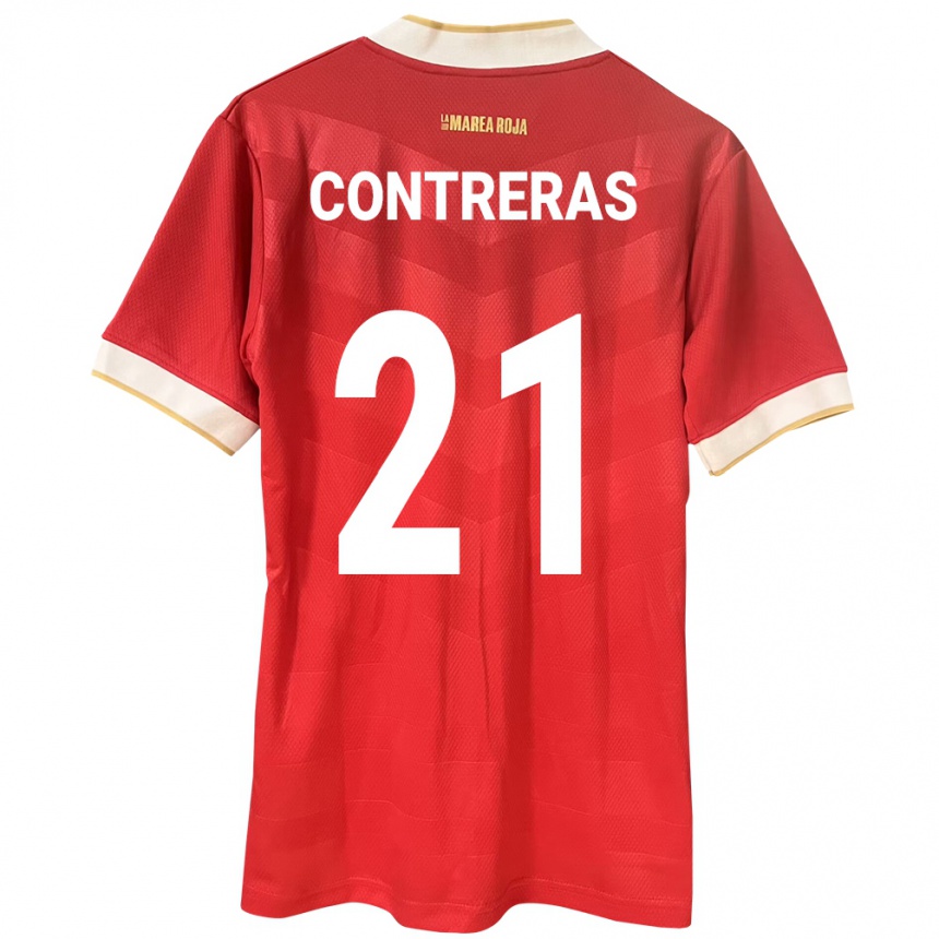 Kids Football Panama Davis Contreras #21 Red Home Jersey 24-26 T-Shirt