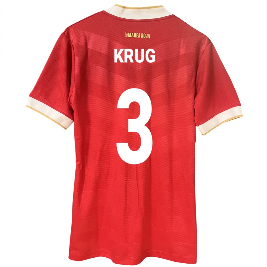 Kids Football Panama Martín Krug #3 Red Home Jersey 24-26 T-Shirt