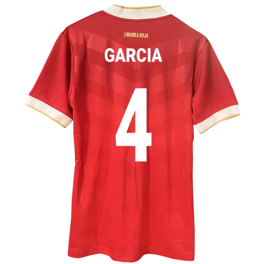 Kids Football Panama Giancarlos García #4 Red Home Jersey 24-26 T-Shirt