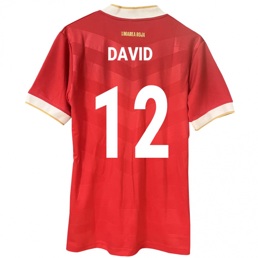 Kids Football Panama Said David #12 Red Home Jersey 24-26 T-Shirt