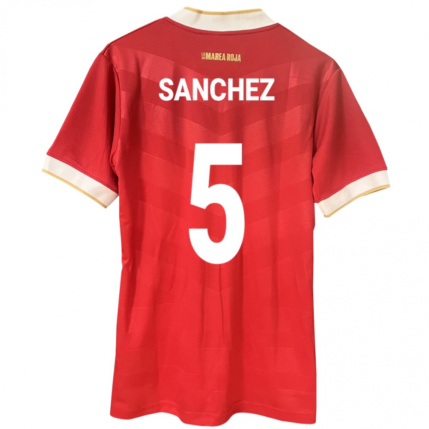 Kids Football Panama Leydis Sánchez #5 Red Home Jersey 24-26 T-Shirt