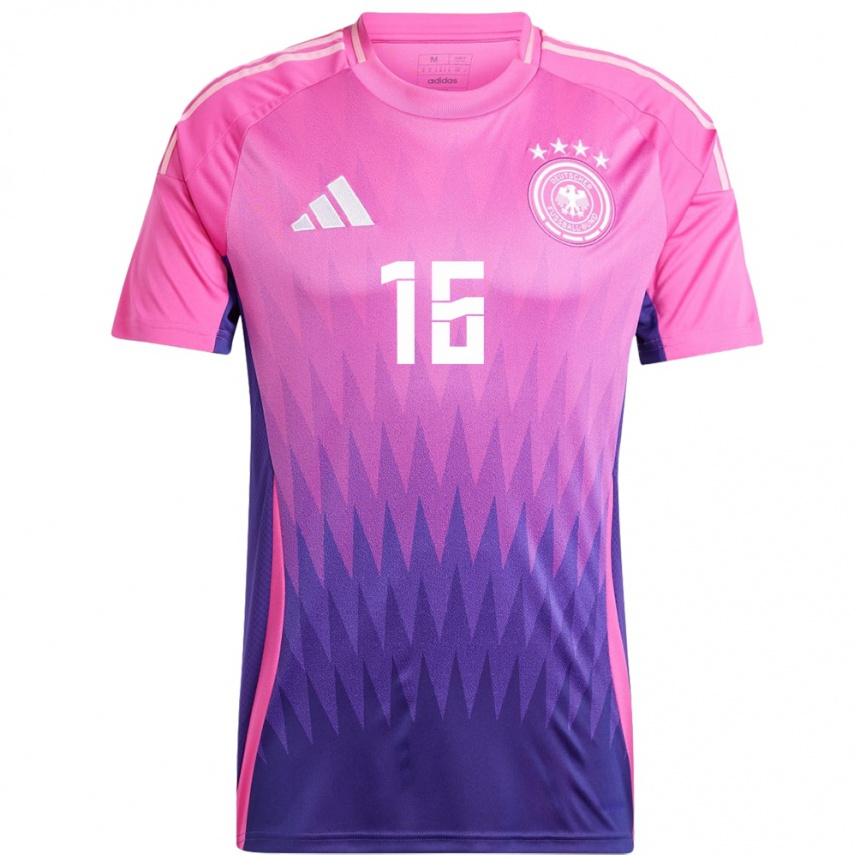 Kids Football Germany Lukas Klostermann #16 Pink Purple Away Jersey 24-26 T-Shirt