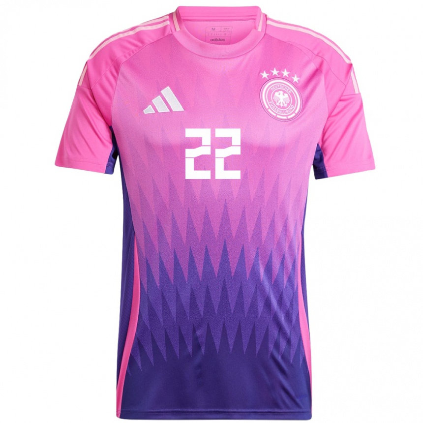 Kids Football Germany Luca Netz #22 Pink Purple Away Jersey 24-26 T-Shirt