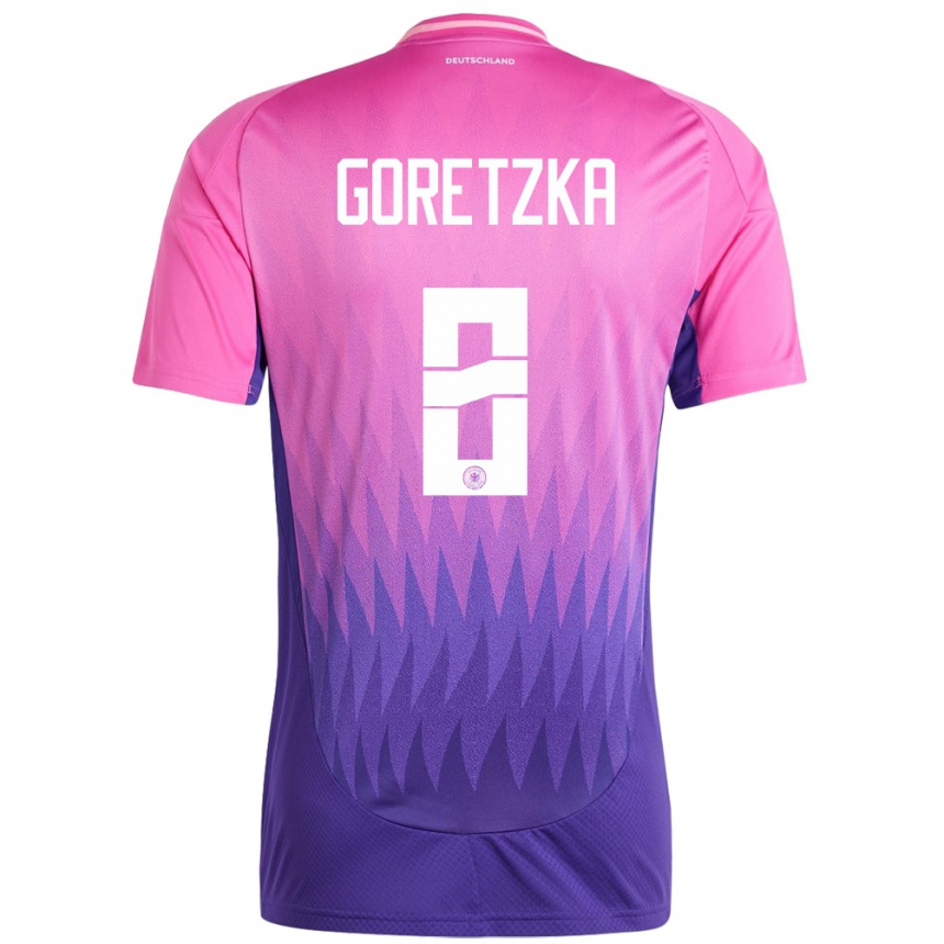 Kids Football Germany Leon Goretzka #8 Pink Purple Away Jersey 24-26 T-Shirt