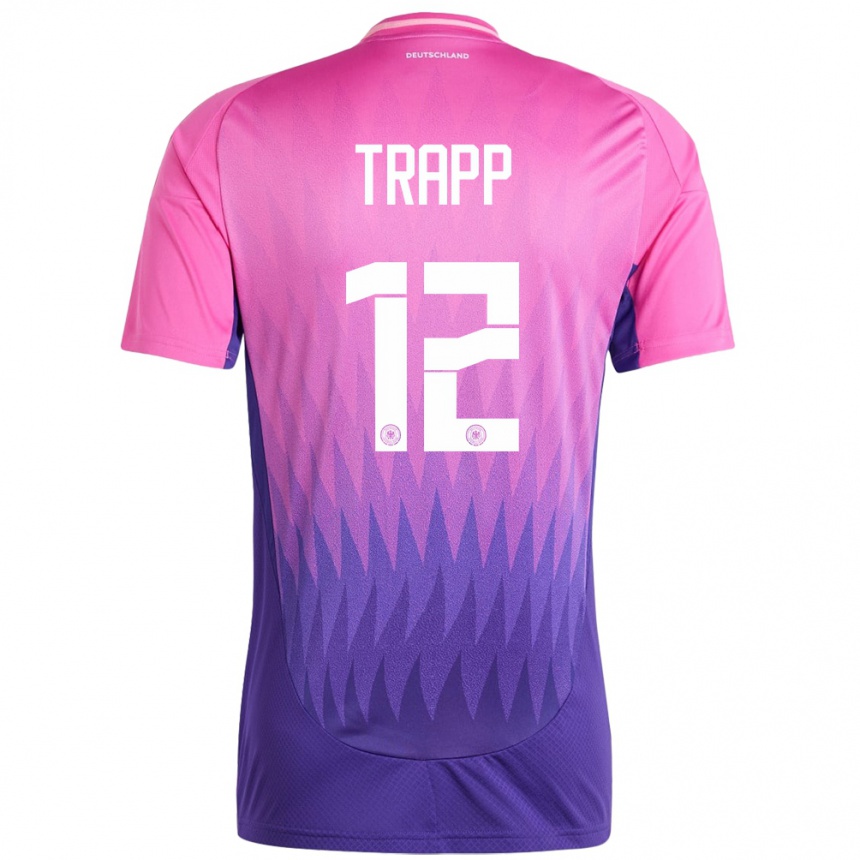 Kids Football Germany Kevin Trapp #12 Pink Purple Away Jersey 24-26 T-Shirt