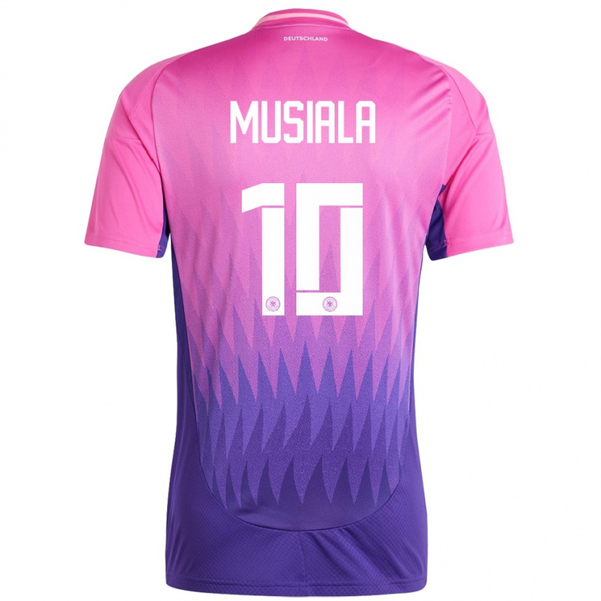 Kids Football Germany Jamal Musiala #10 Pink Purple Away Jersey 24-26 T-Shirt