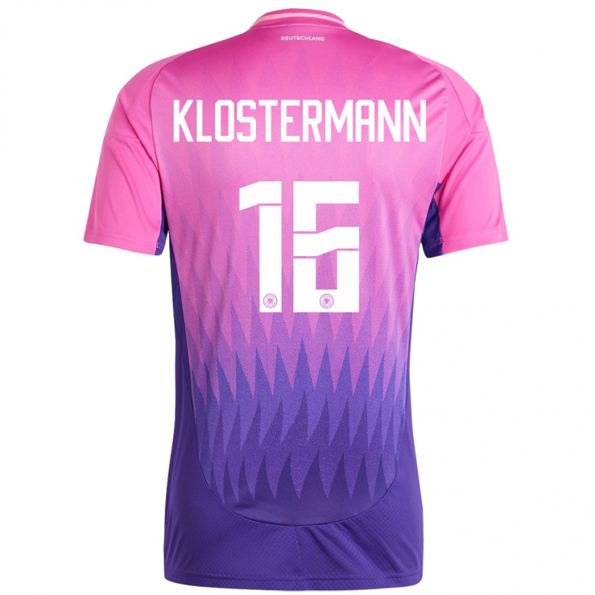 Kids Football Germany Lukas Klostermann #16 Pink Purple Away Jersey 24-26 T-Shirt