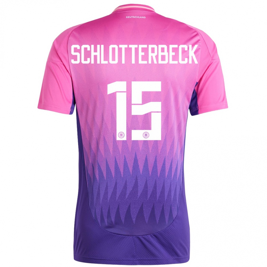 Kids Football Germany Nico Schlotterbeck #15 Pink Purple Away Jersey 24-26 T-Shirt