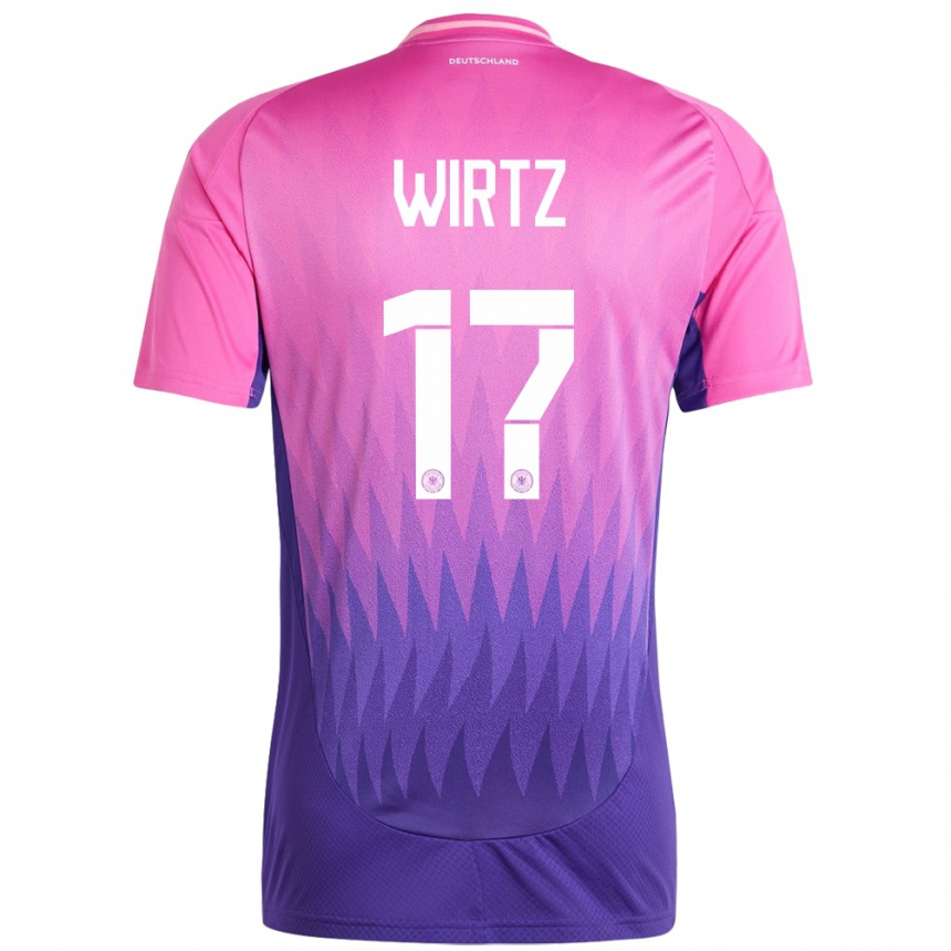 Kids Football Germany Florian Wirtz #17 Pink Purple Away Jersey 24-26 T-Shirt