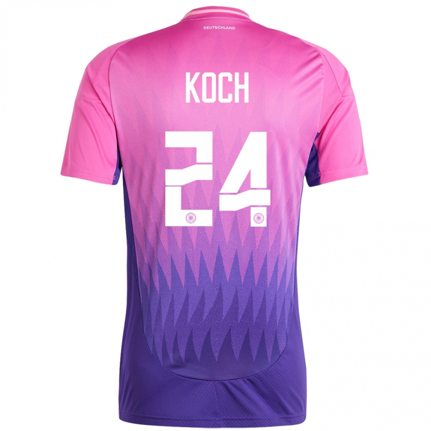 Kids Football Germany Robin Koch #24 Pink Purple Away Jersey 24-26 T-Shirt