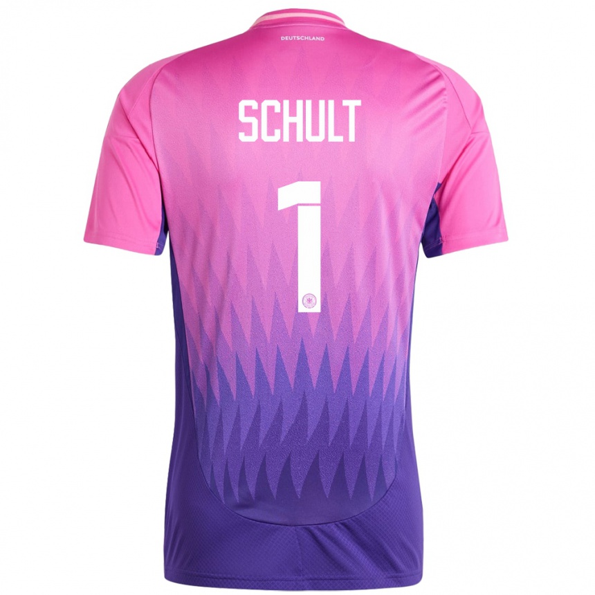 Kids Football Germany Almuth Schult #1 Pink Purple Away Jersey 24-26 T-Shirt