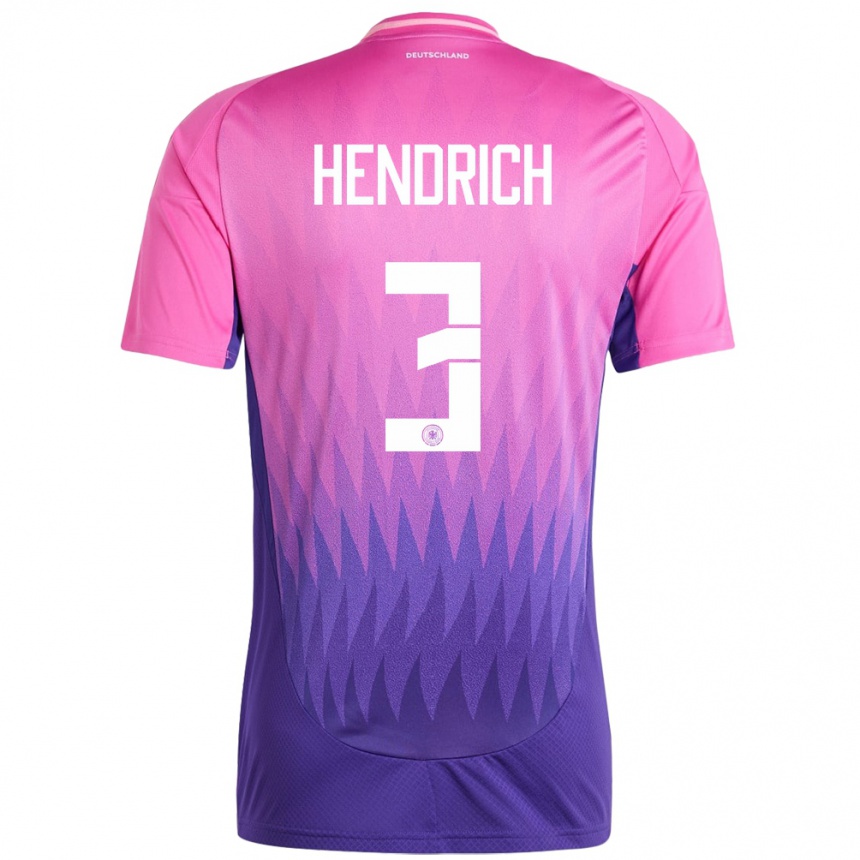 Kids Football Germany Kathrin Hendrich #3 Pink Purple Away Jersey 24-26 T-Shirt