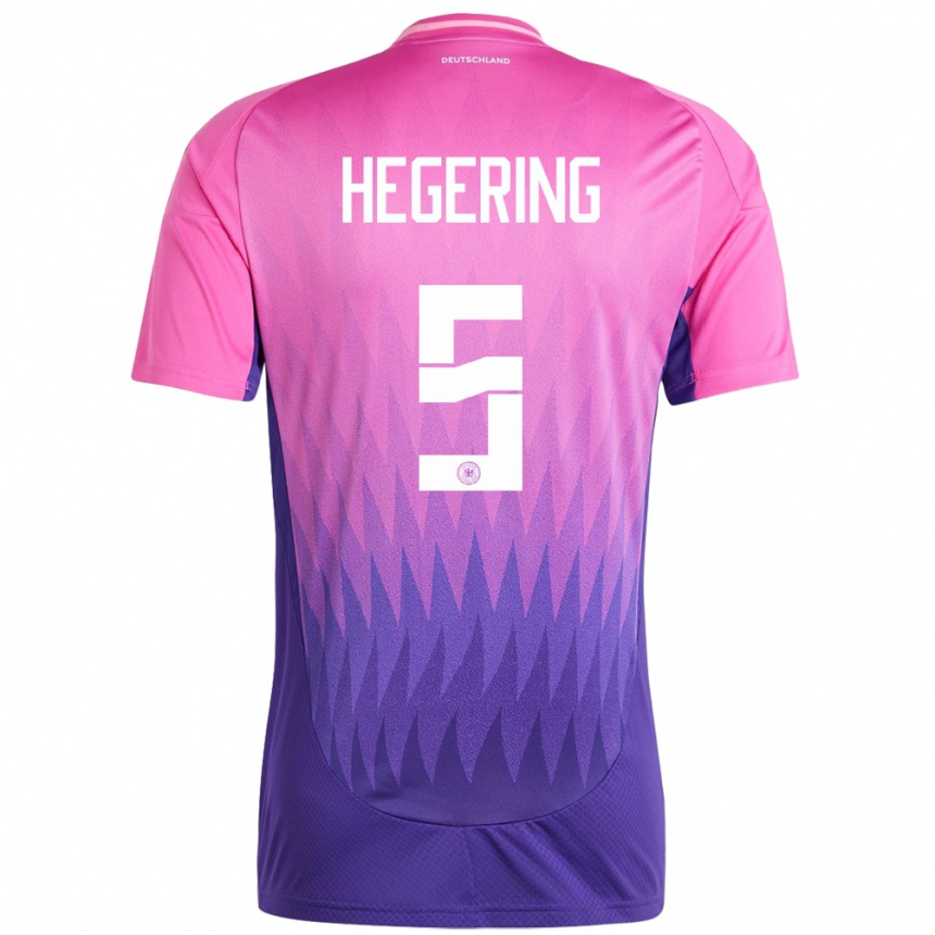 Kids Football Germany Marina Hegering #5 Pink Purple Away Jersey 24-26 T-Shirt