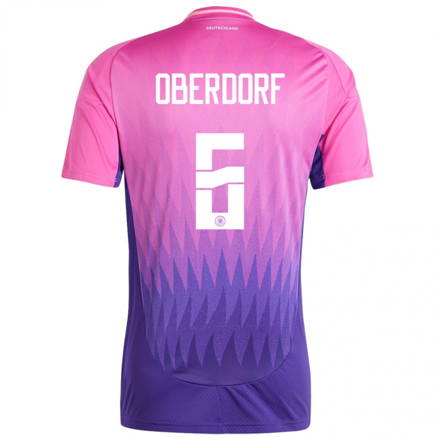 Kids Football Germany Lena Oberdorf #6 Pink Purple Away Jersey 24-26 T-Shirt