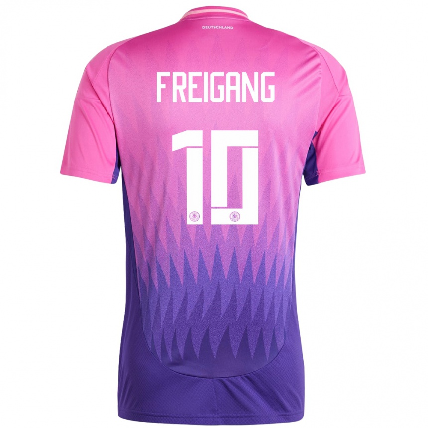 Kids Football Germany Laura Freigang #10 Pink Purple Away Jersey 24-26 T-Shirt