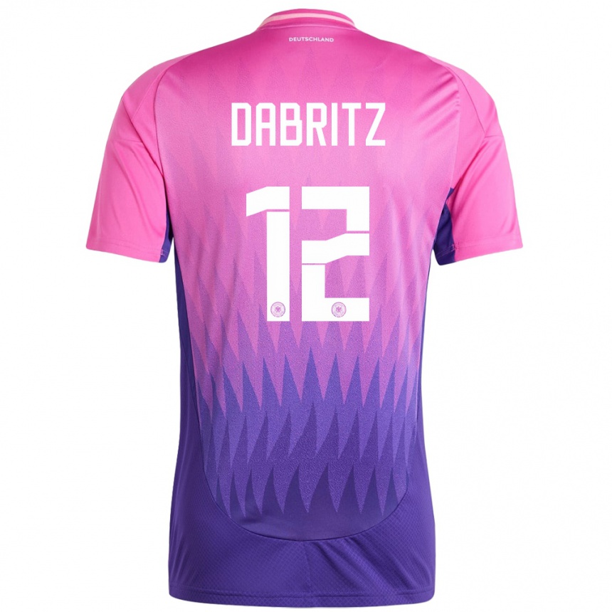 Kids Football Germany Sara Dabritz #12 Pink Purple Away Jersey 24-26 T-Shirt