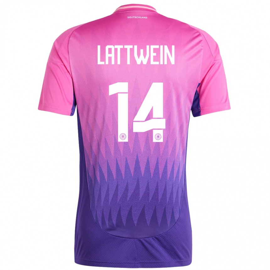 Kids Football Germany Lena Lattwein #14 Pink Purple Away Jersey 24-26 T-Shirt