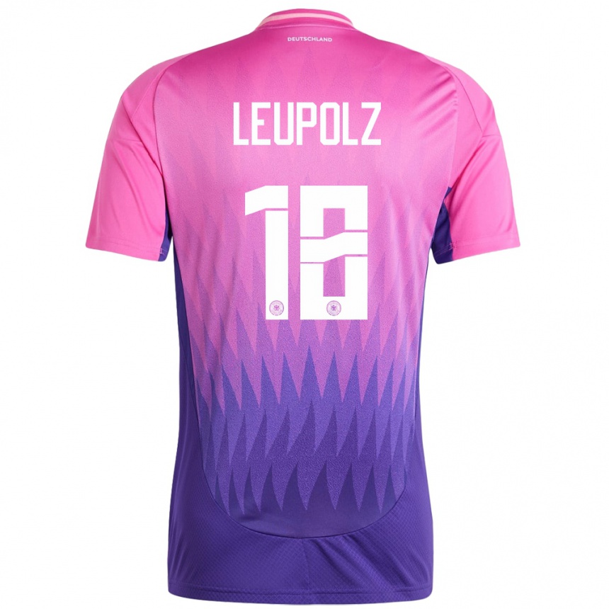 Kids Football Germany Melanie Leupolz #18 Pink Purple Away Jersey 24-26 T-Shirt