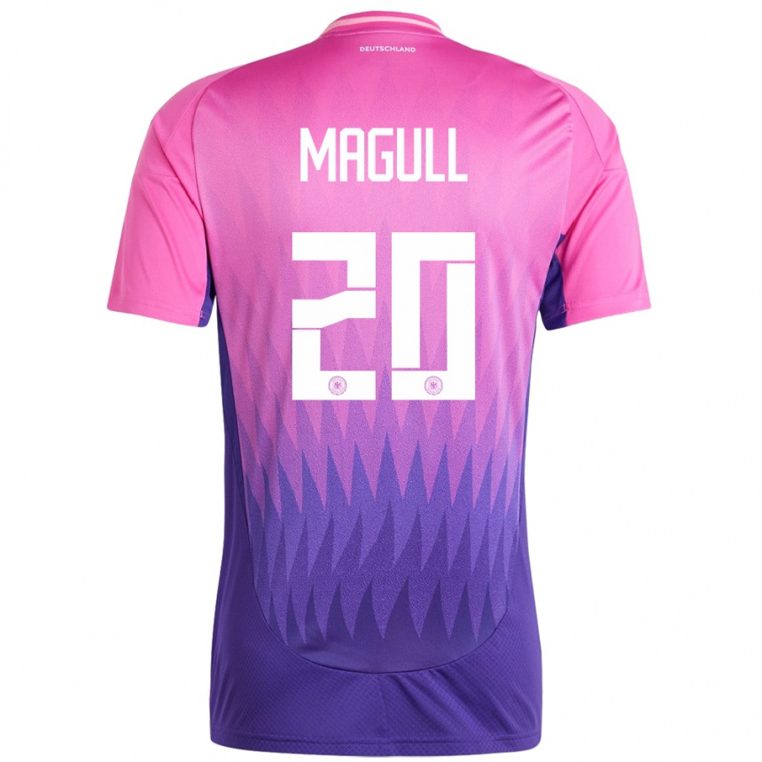 Kids Football Germany Lina Magull #20 Pink Purple Away Jersey 24-26 T-Shirt