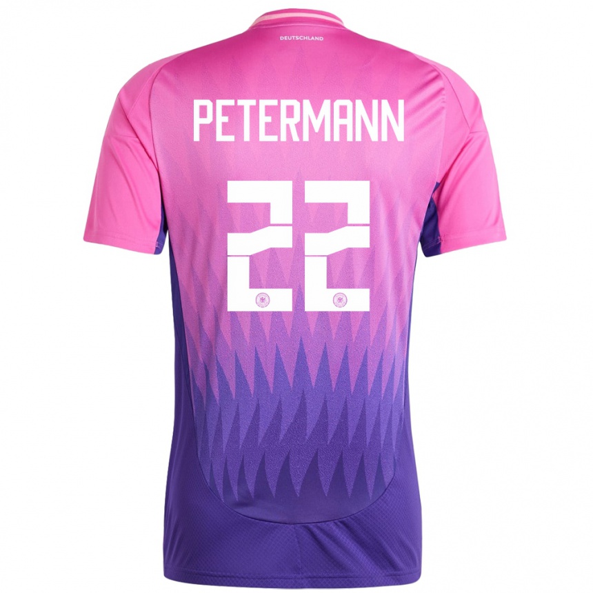 Kids Football Germany Lena Petermann #22 Pink Purple Away Jersey 24-26 T-Shirt