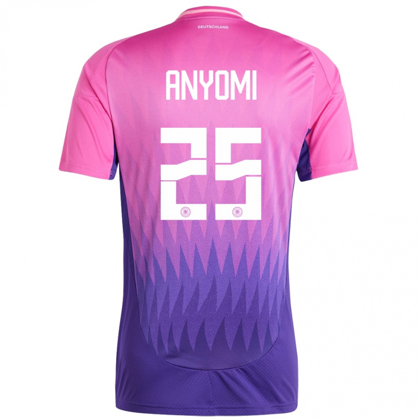 Kids Football Germany Nicole Anyomi #25 Pink Purple Away Jersey 24-26 T-Shirt