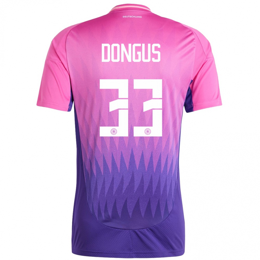 Kids Football Germany Fabienne Dongus #33 Pink Purple Away Jersey 24-26 T-Shirt