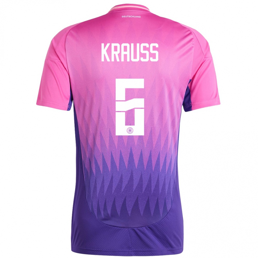 Kids Football Germany Tom Kraub #6 Pink Purple Away Jersey 24-26 T-Shirt