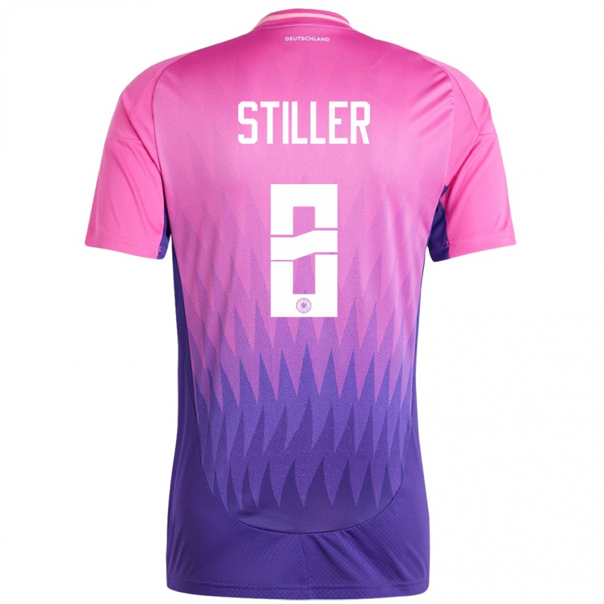 Kids Football Germany Angelo Stiller #8 Pink Purple Away Jersey 24-26 T-Shirt