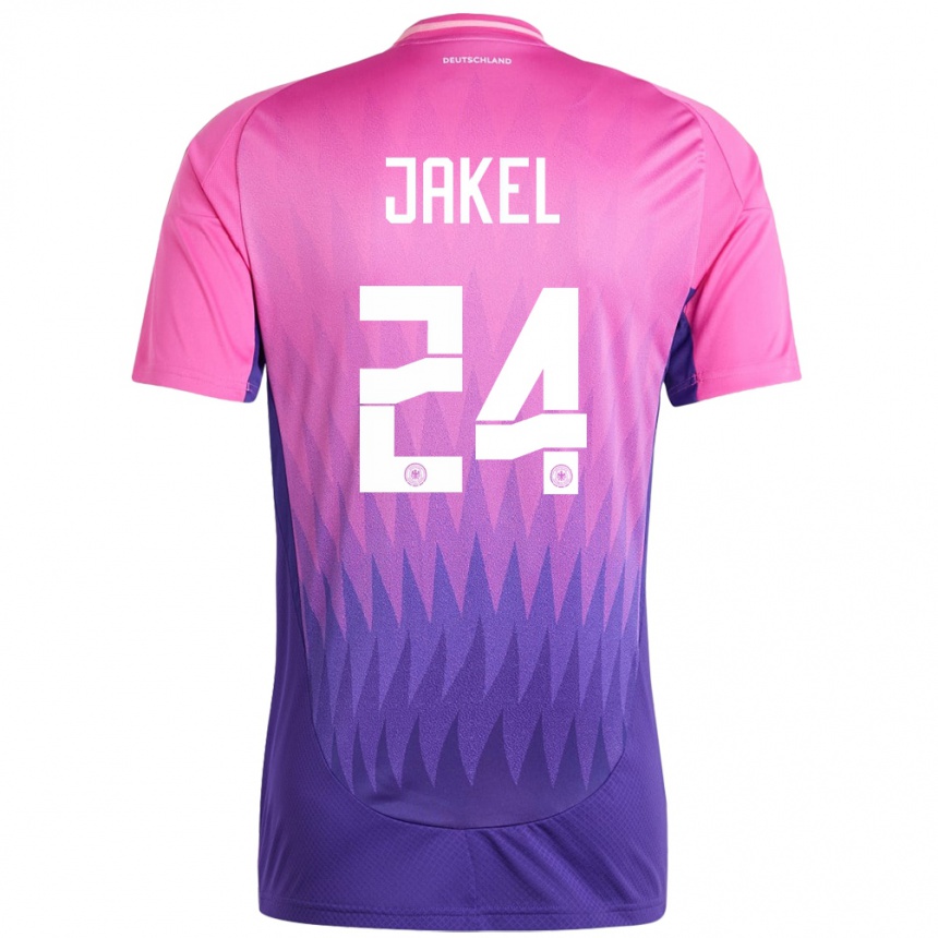 Kids Football Germany Frederik Jakel #24 Pink Purple Away Jersey 24-26 T-Shirt