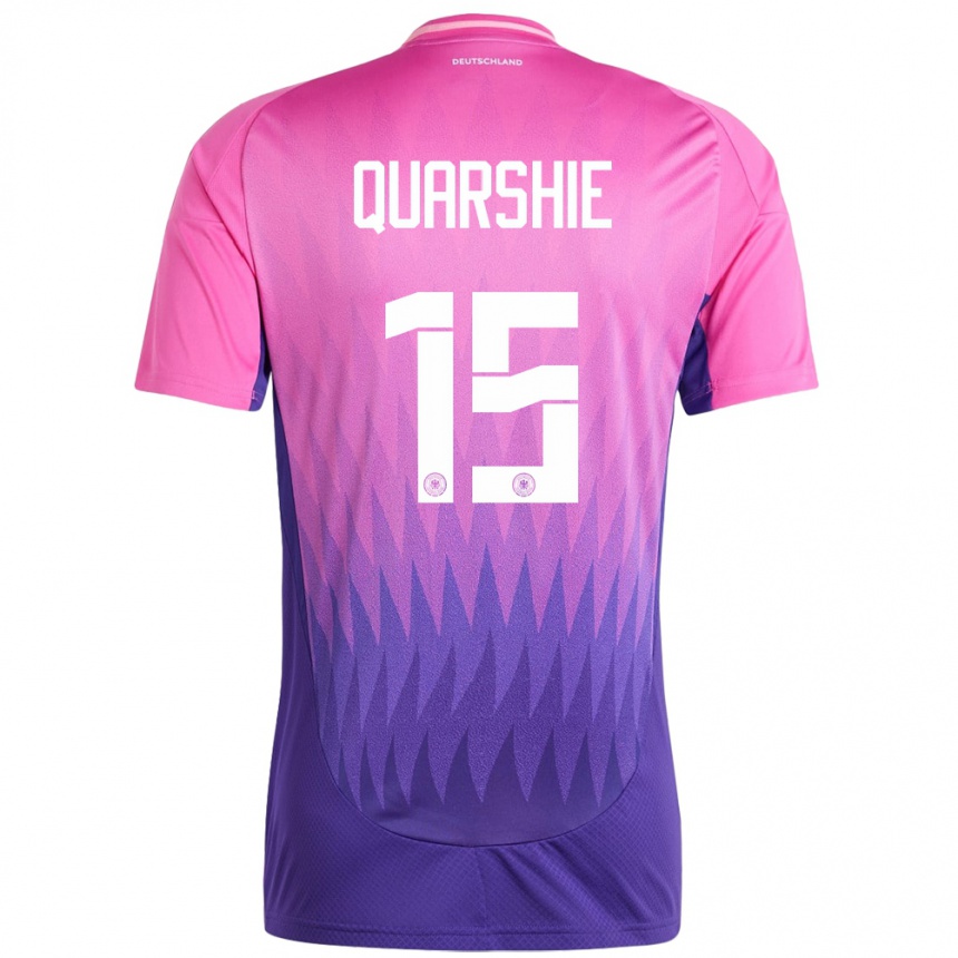 Kids Football Germany Joshua Quarshie #15 Pink Purple Away Jersey 24-26 T-Shirt