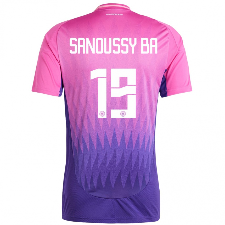 Kids Football Germany Sanoussy Ba #19 Pink Purple Away Jersey 24-26 T-Shirt